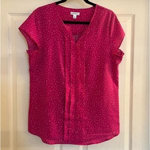 Croft & Barrow Pink Polka Dot Croft & Barrow Top